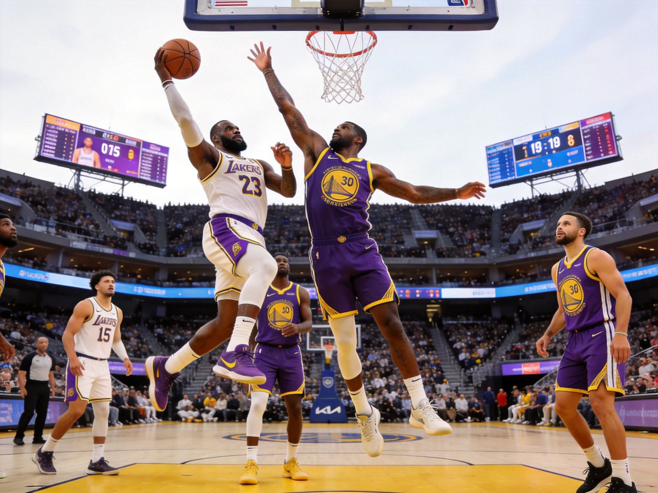 NBA 湖人勇士激战
